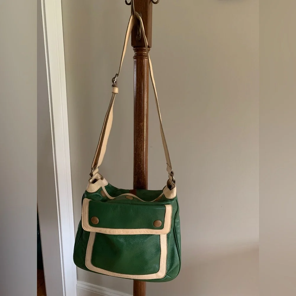 Orla Kiely Green and Cream Shoulder Bag - Picture 2 of 9